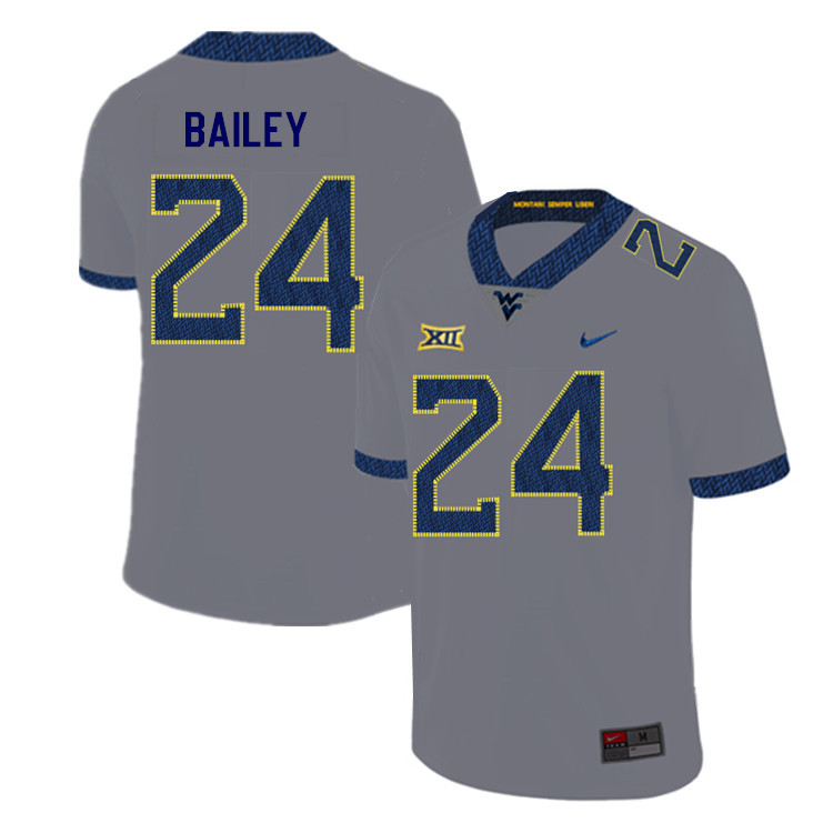 NCAA Men's Hakeem Bailey West Virginia Mountaineers Gray #24 Nike Stitched Football College 2019 Authentic Jersey BF23E17AL